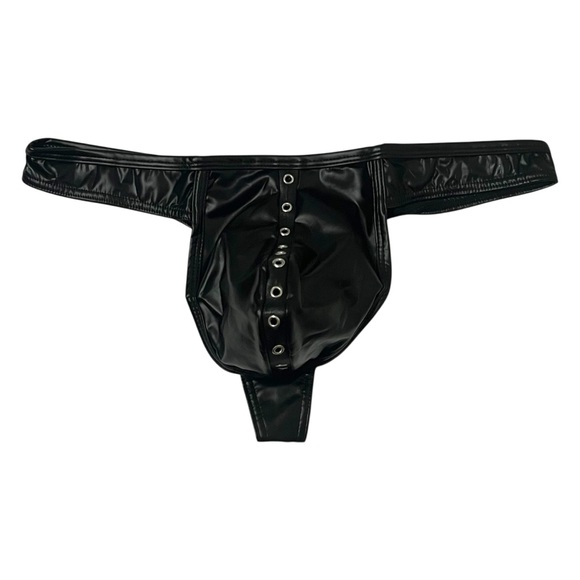 Arjen Kroos Other - Faux‎ Leather Thong Black Size M (28-30) NWT